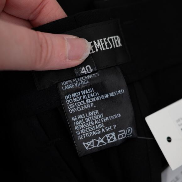 Ann Demeulemeester Pleated Trouser Black Fleecewool Cuffed Relaxed Fit SZ 8 NWT - Picture 9 of 10